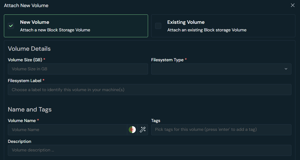 Block Storage Volume Creation
