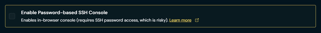 Enable Passowrd Access