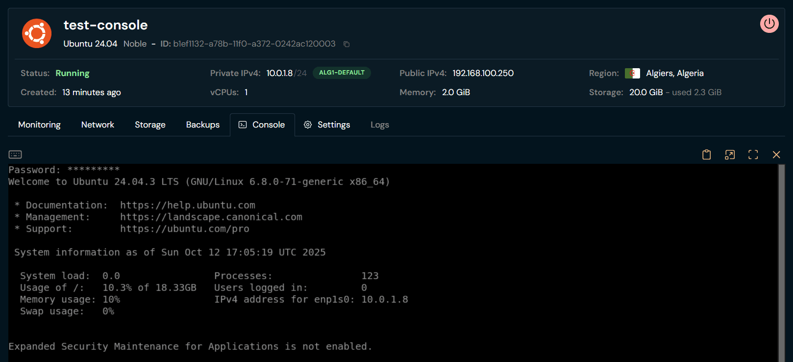 SSH Console