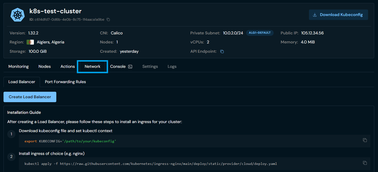 Cluster Dashboard